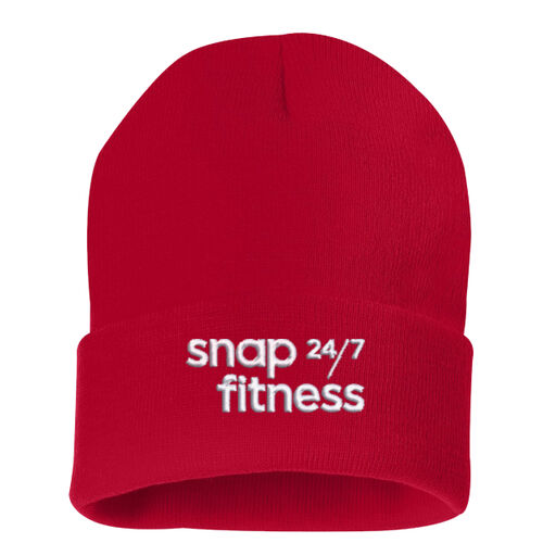 Snap Fitness - 12 Inch Knit Beanie - White Thumbnail