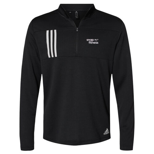Snap Fitness - 3-Stripes Double Knit Quarter-Zip Pullover - White Thumbnail